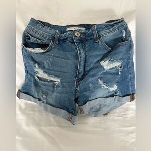 KanCan Soft Stretch Jean Ripped Shorts Size 28